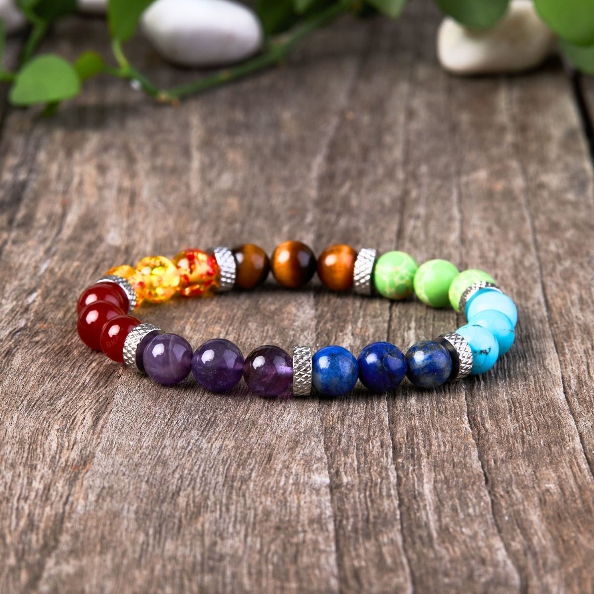 Bracelet Enfant Pierres Minérales 7 Chakras - 4 Mm - Escale Sensorielle - Neuf Avec étiquettes