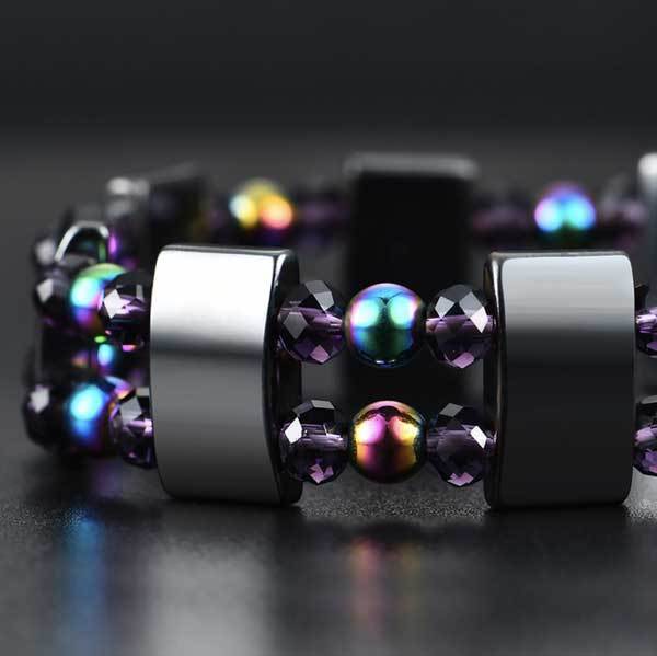 Bracelet magnétique en hématite arc-en-ciel pour le bien-être - Karma et Moi