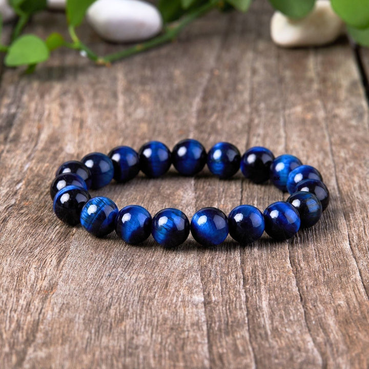 Bracelet en œil de tigre bleu - Karma et Moi