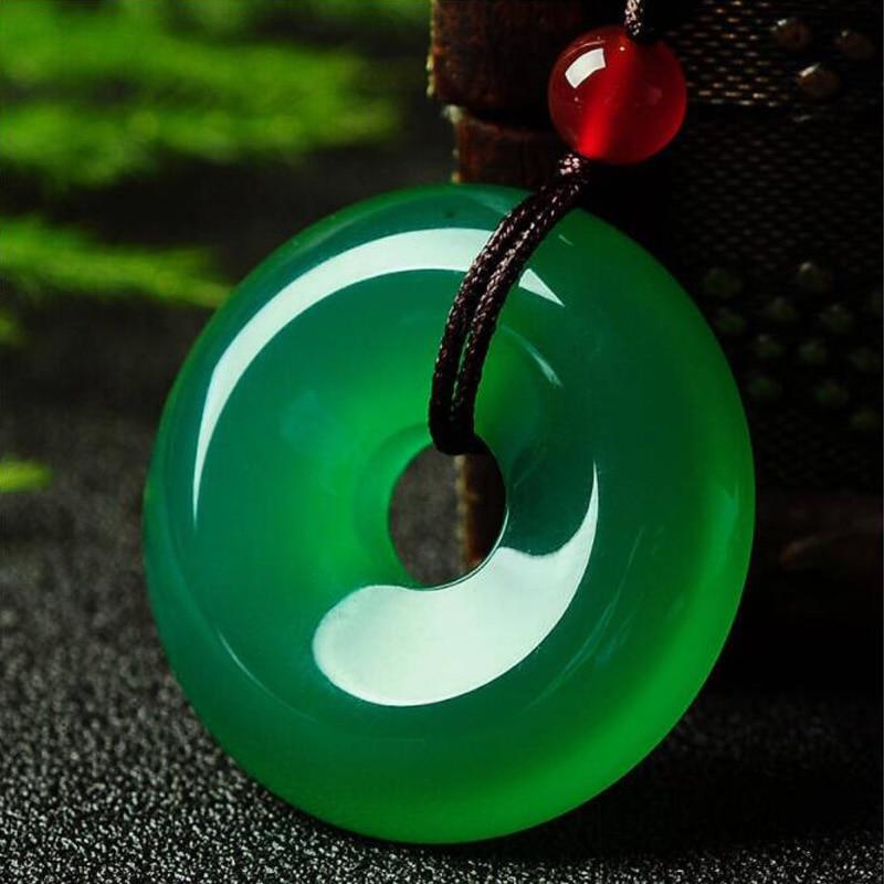 Collier avec disque en jade vert - Karma et Moi