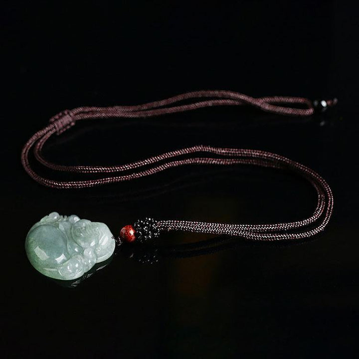 Collier du Bouddha rieur en jade - Promouvoir le bonheur - Karma et Moi