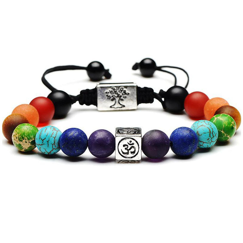 Bracelet de chakra avec Om et arbre de vie - Karma et Moi