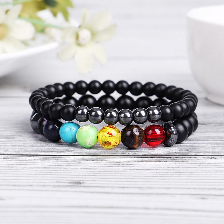 Bracelets en hématite pour équilibrer les 7 chakras - Karma et Moi