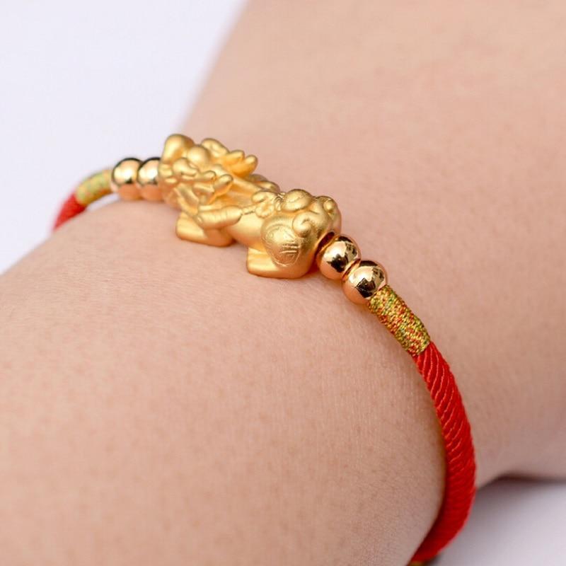 Bracelet Feng shui avec Pixiu et fil rouge - Karma et Moi