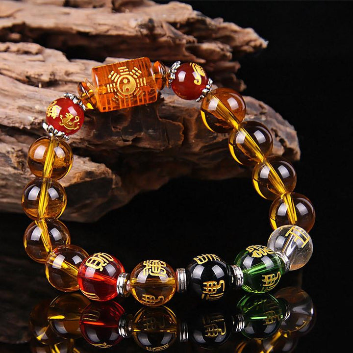 Bracelet Feng Shui en citrine du Dieu de la richesse - Karma et Moi