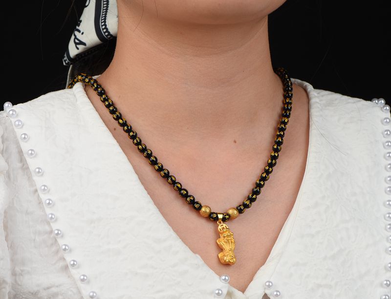 Collier Feng Shui en Obsidienne Noire Pixiu – Attirez la Richesse - Karma et Moi