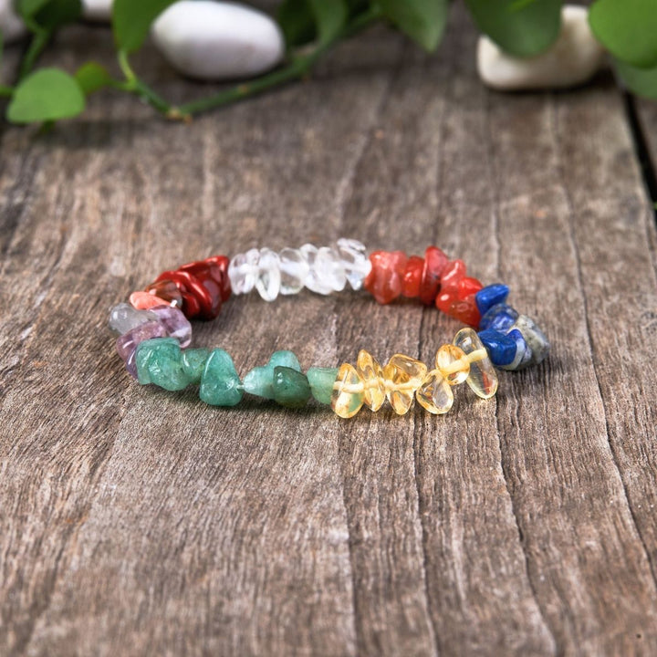 Bracelet en cristaux bruts des 7 chakras - Karma et Moi