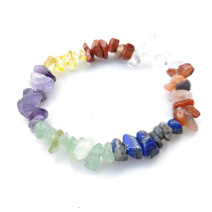 Bracelet en cristaux bruts des 7 chakras - Karma et Moi