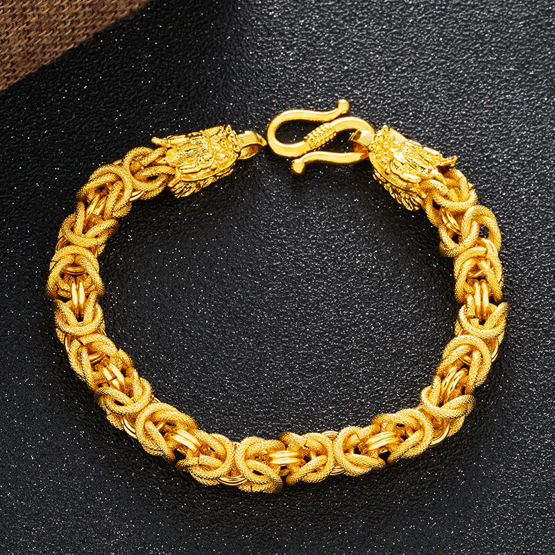 Bracelet double tête de Dragon d’or - Karma et Moi