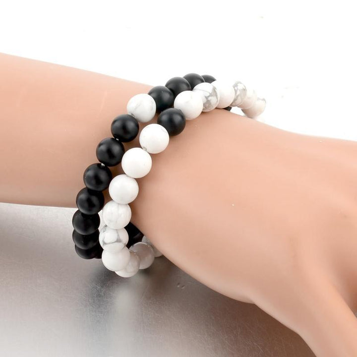 Bracelets de distance blanc et noir - Pour les couples - Karma et Moi