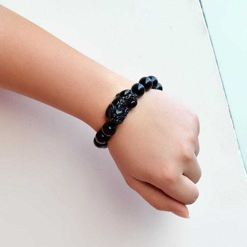 Bracelet Pixiu en obsidienne noire - Karma et Moi