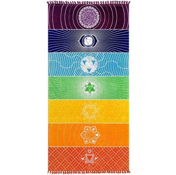 Tapis de yoga des 7 chakras - Tapis de méditation - Tapisserie - Karma et Moi