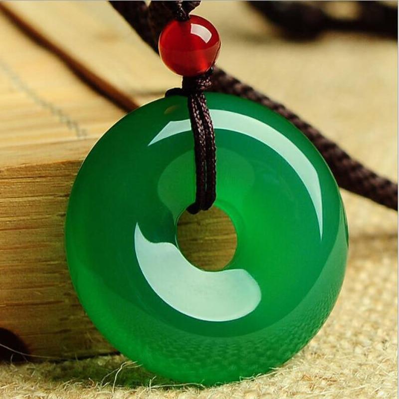 Collier avec disque en jade vert - Karma et Moi