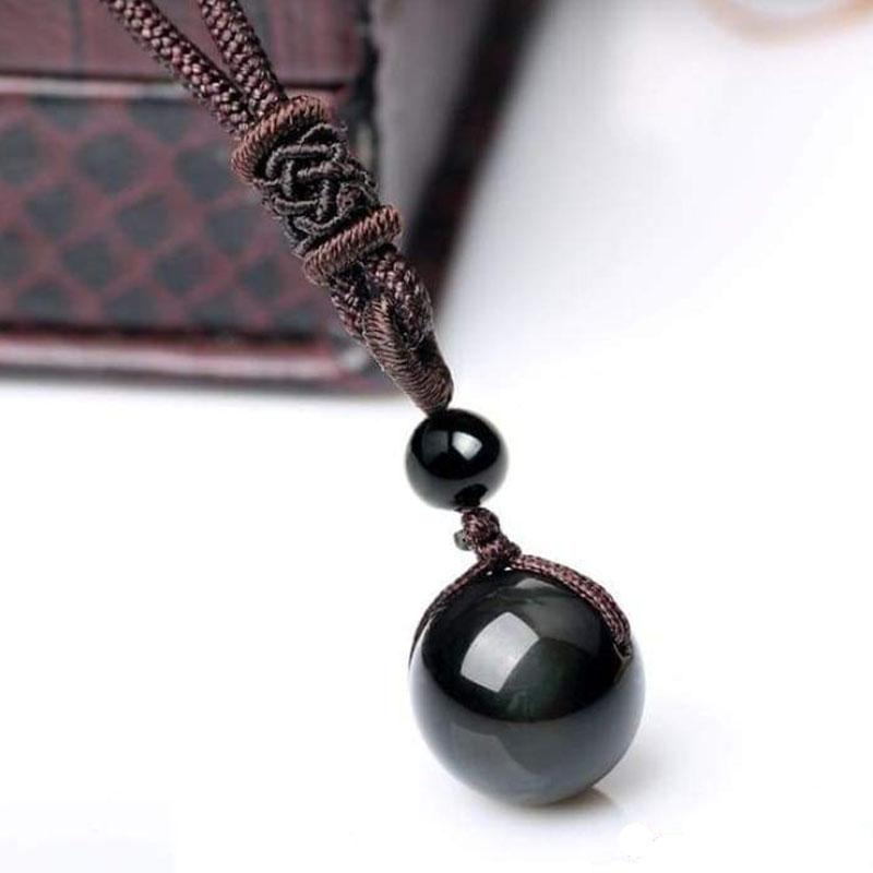 Collier en obsidienne arc-en-ciel - Œil de vérité - Karma et Moi