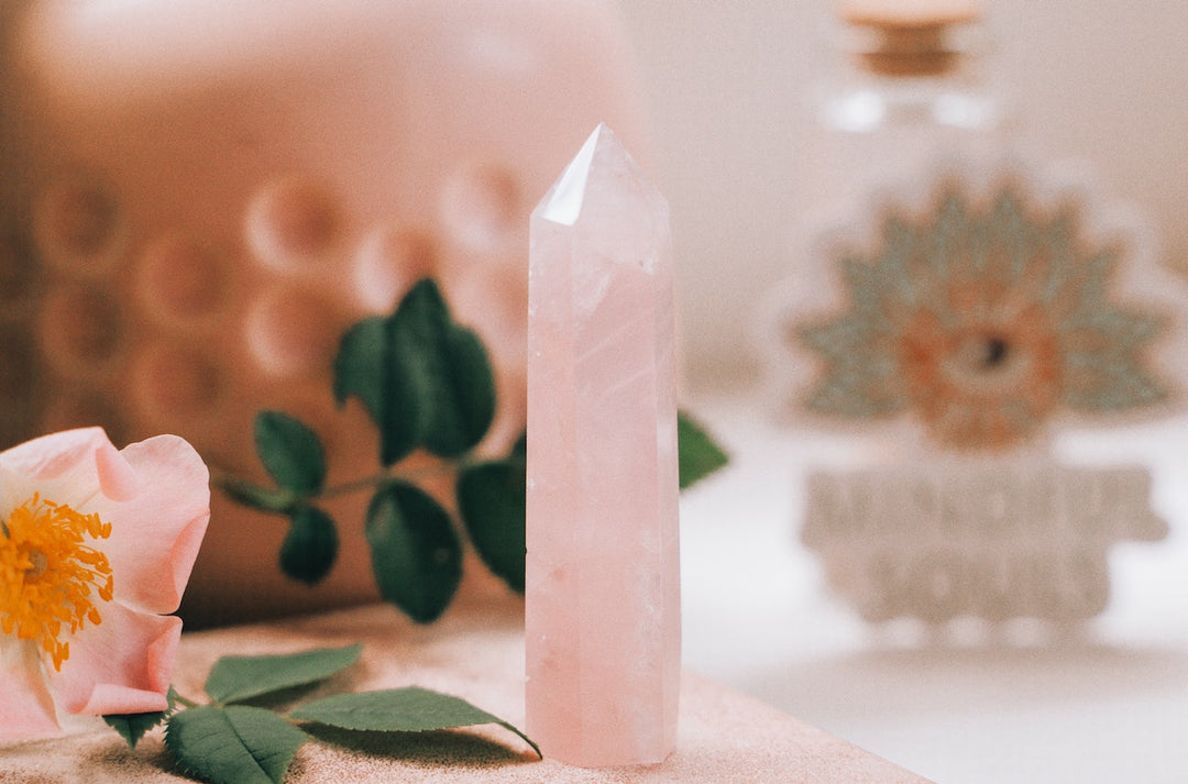 Baguette de cristal en quartz rose - Karma et Moi