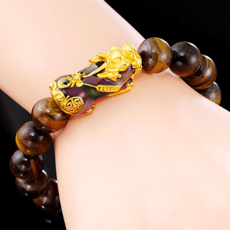 Bracelet en œil-de-tigre Pixiu pour la prospérité - Karma et Moi