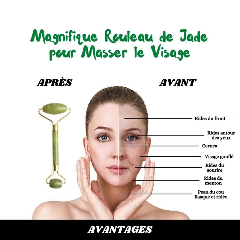 Magnifique Rouleau de Jade pour Masser le Visage - Karma et Moi