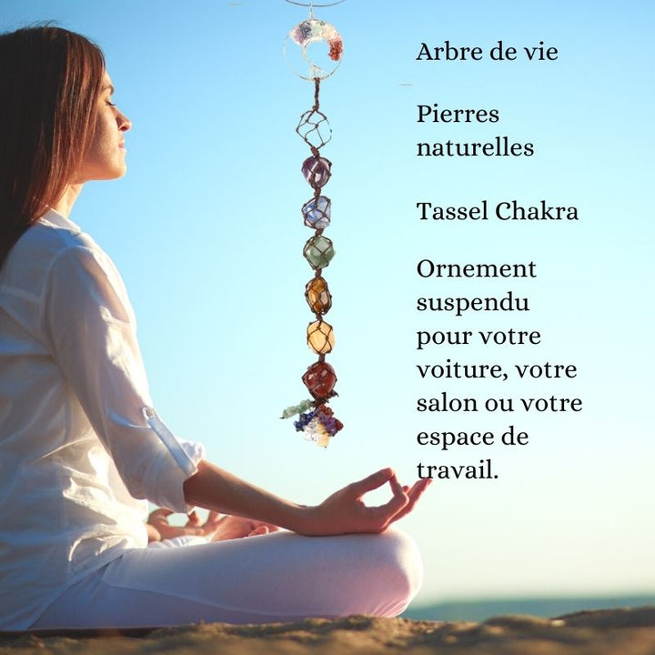 Pompon / Gland décoratif des 7 chakras - Équilibre et guérison - Karma et Moi