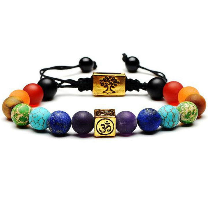 Bracelet de chakra avec Om et arbre de vie - Karma et Moi