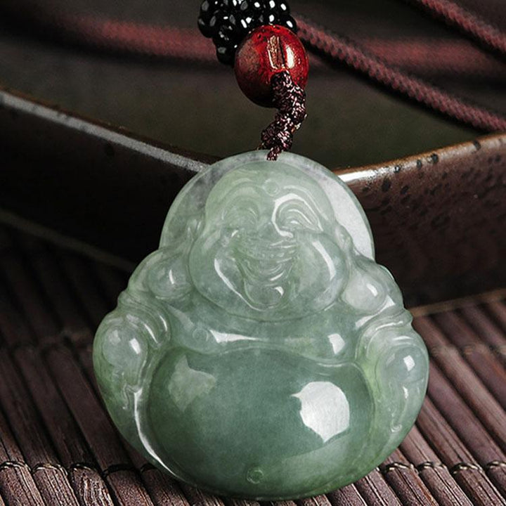 Collier du Bouddha rieur en jade - Promouvoir le bonheur - Karma et Moi