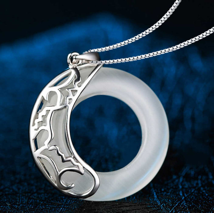 Collier de couple Dragon et Phénix - Pendentifs de protection en obsidienne et en opale - Karma et Moi