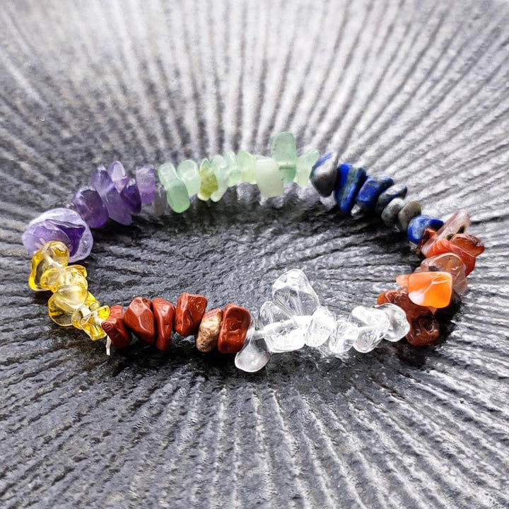 Bracelet en cristaux bruts des 7 chakras - Karma et Moi