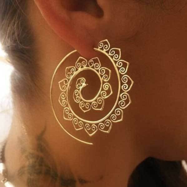 Boucles Hippies en spirale - Boucles d'oreilles de grande taille - Karma et Moi