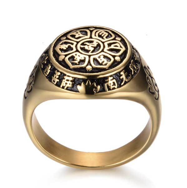 Bague Lotus avec gravure mantra – Om Mani Padme Hum - argent, or - Karma et Moi