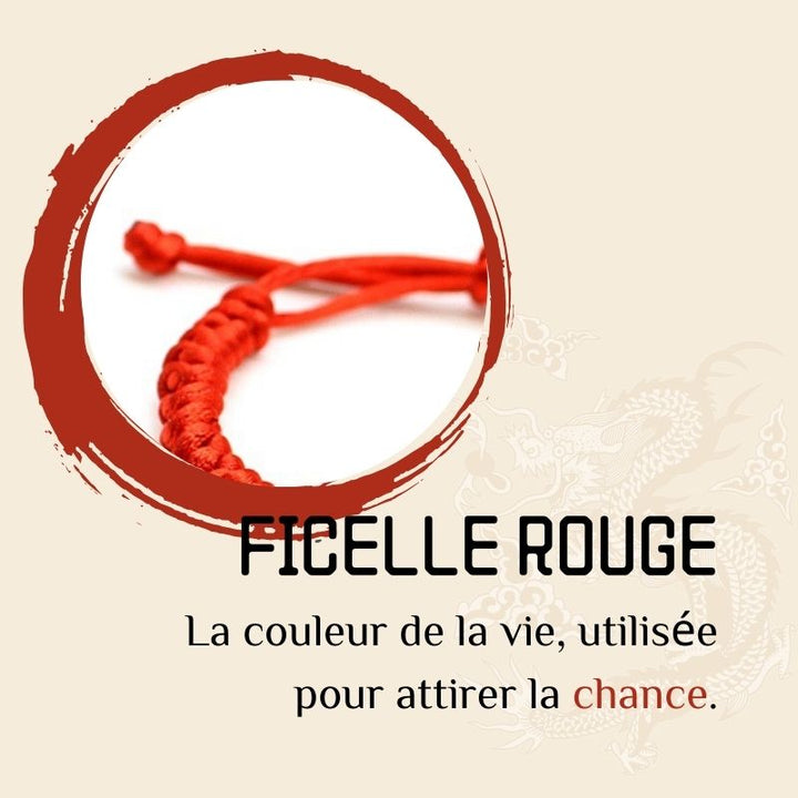 Bracelet double Pixiu lingot et fil rouge porte-bonheur - Karma et Moi