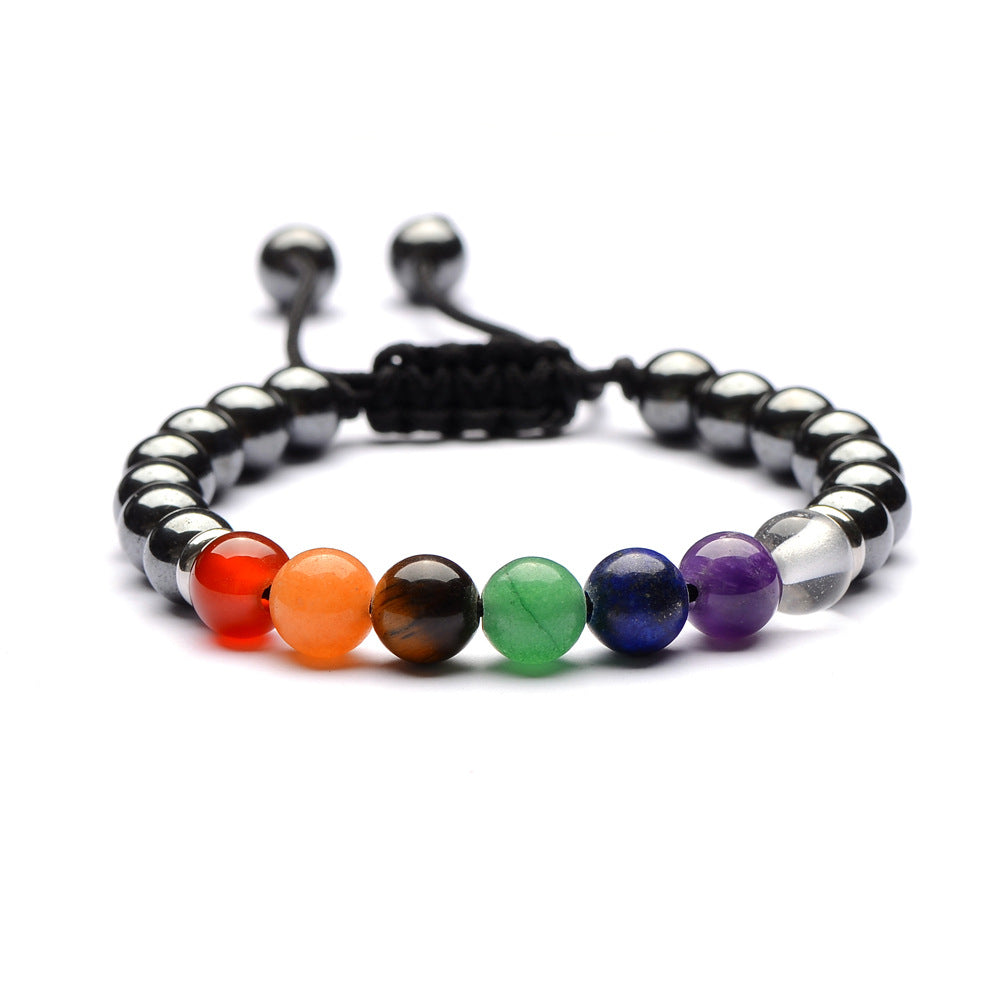 Bracelet des 7 chakras en hématite - Karma et Moi