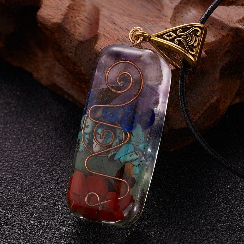 Collier orgone des 7 chakras - Guérison par l'énergie et protection contre les CEM - Karma et Moi