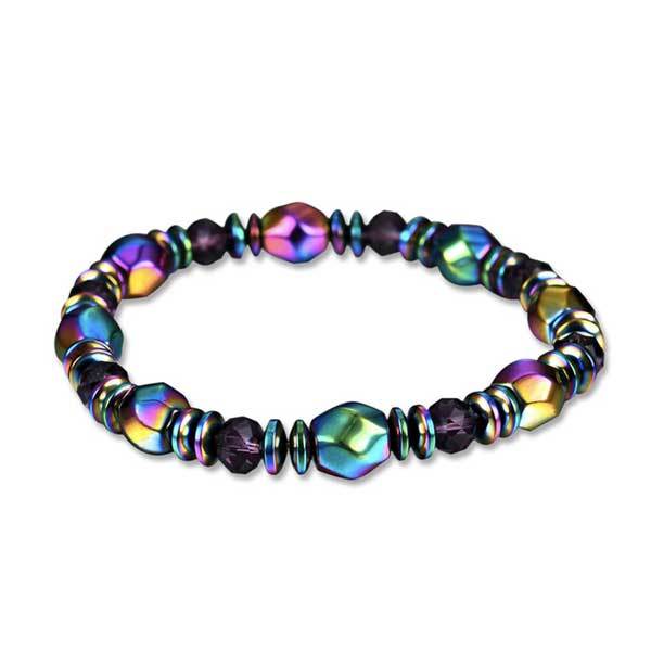 Bracelet magnétique en hématite arc-en-ciel pour le bien-être - Karma et Moi