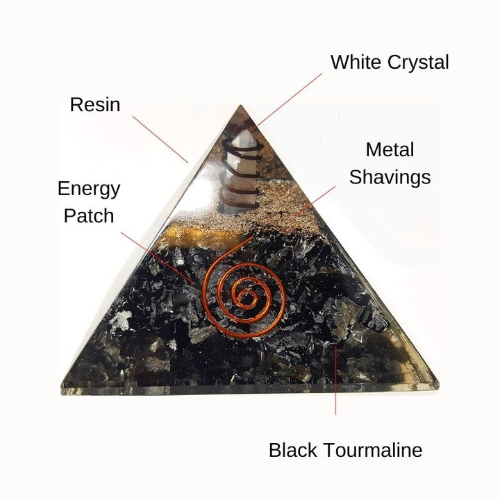 Pyramide d’orgone en tourmaline noire pour la protection - Karma et Moi