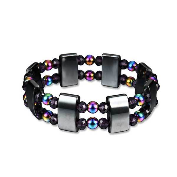 Bracelet magnétique en hématite arc-en-ciel pour le bien-être - Karma et Moi