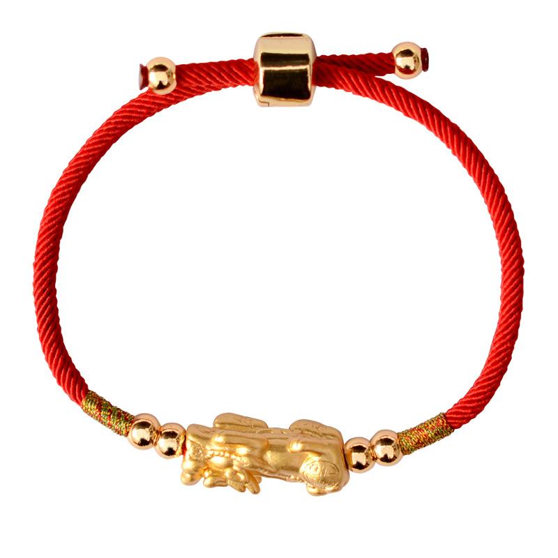 Bracelet Feng shui avec Pixiu et fil rouge - Karma et Moi