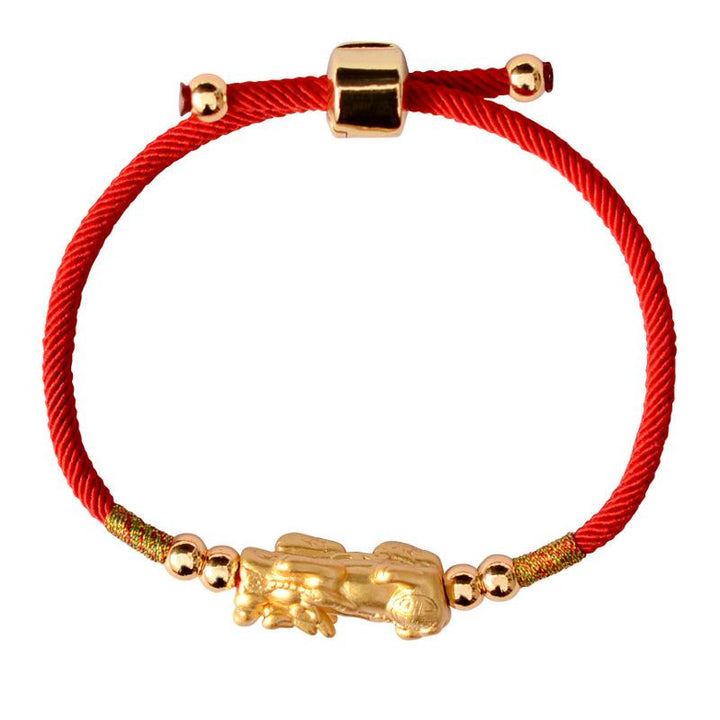 Bracelet Feng shui avec Pixiu et fil rouge - Karma et Moi