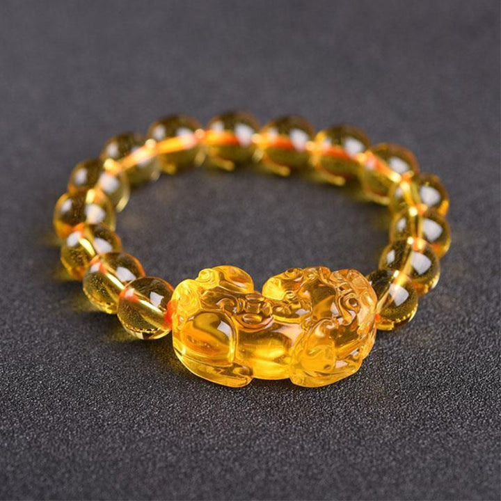 Bracelet Pixiu en citrine - Attirer la Richesse - Karma et Moi