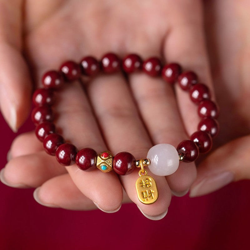 Bracelet de bonne fortune en cinabre rouge - Karma et Moi