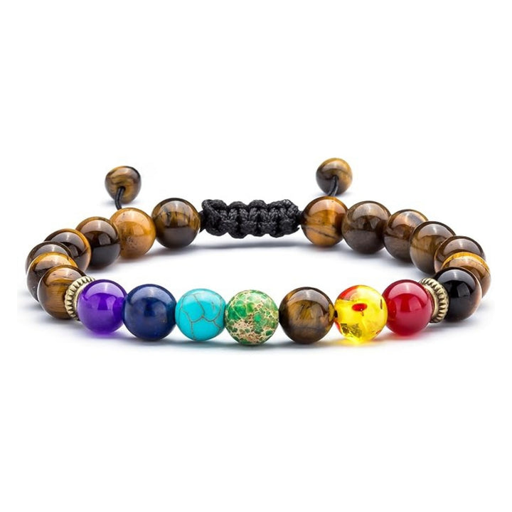 Bracelet des chakras en œil de tigre - Protection et équilibre - Karma et Moi