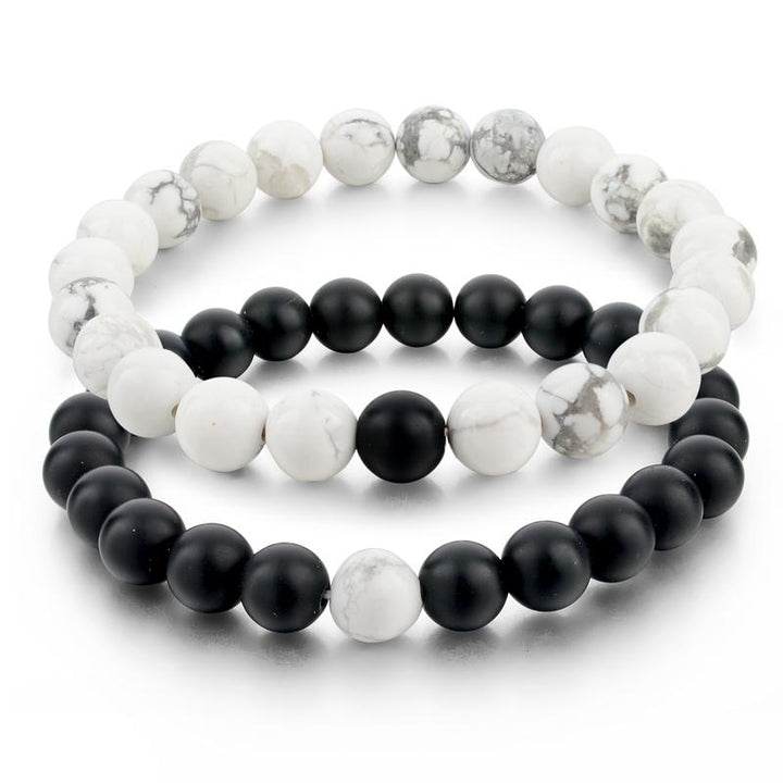 Bracelets de distance blanc et noir - Pour les couples - Karma et Moi