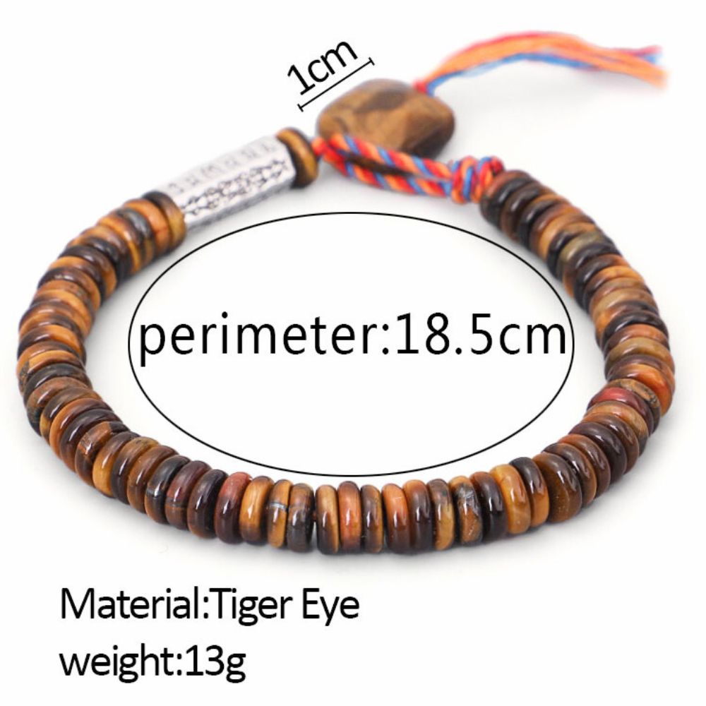 Bracelet Mantra Tibétain en Œil de Tigre – pour la Protection & la Croissance Spirituelle - Karma et Moi