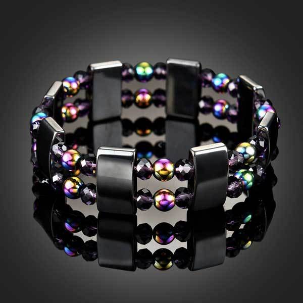 Bracelet magnétique en hématite arc-en-ciel pour le bien-être - Karma et Moi