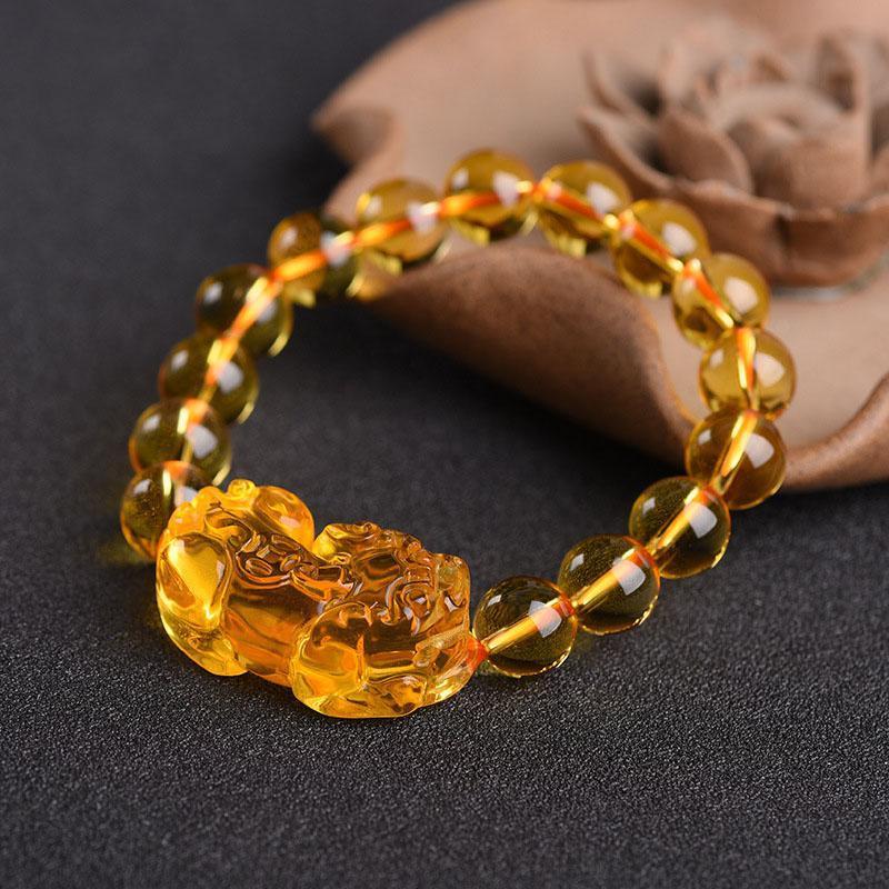 Bracelet Pixiu en citrine - Attirer la Richesse - Karma et Moi