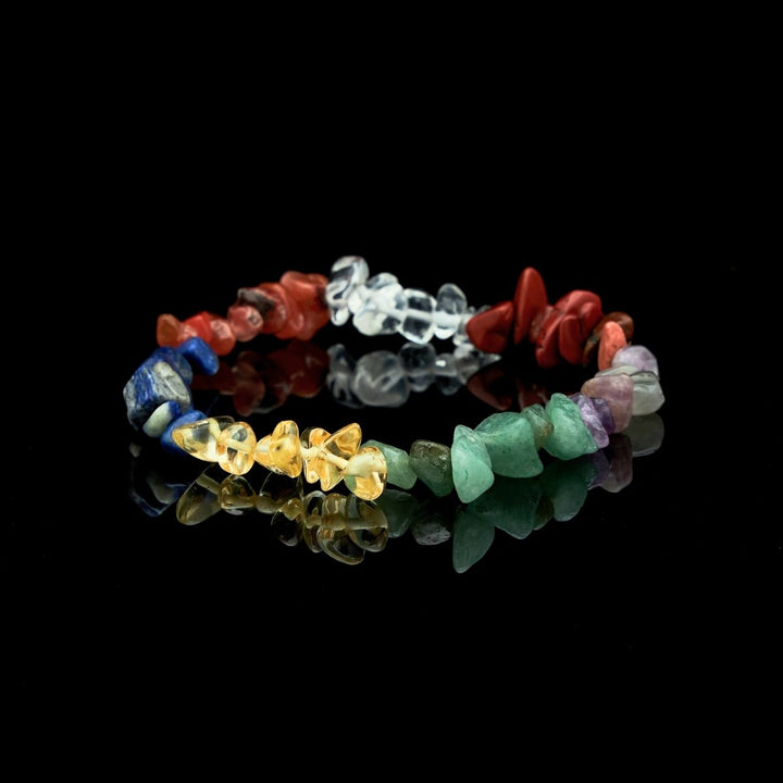 Bracelet en cristaux bruts des 7 chakras - Karma et Moi