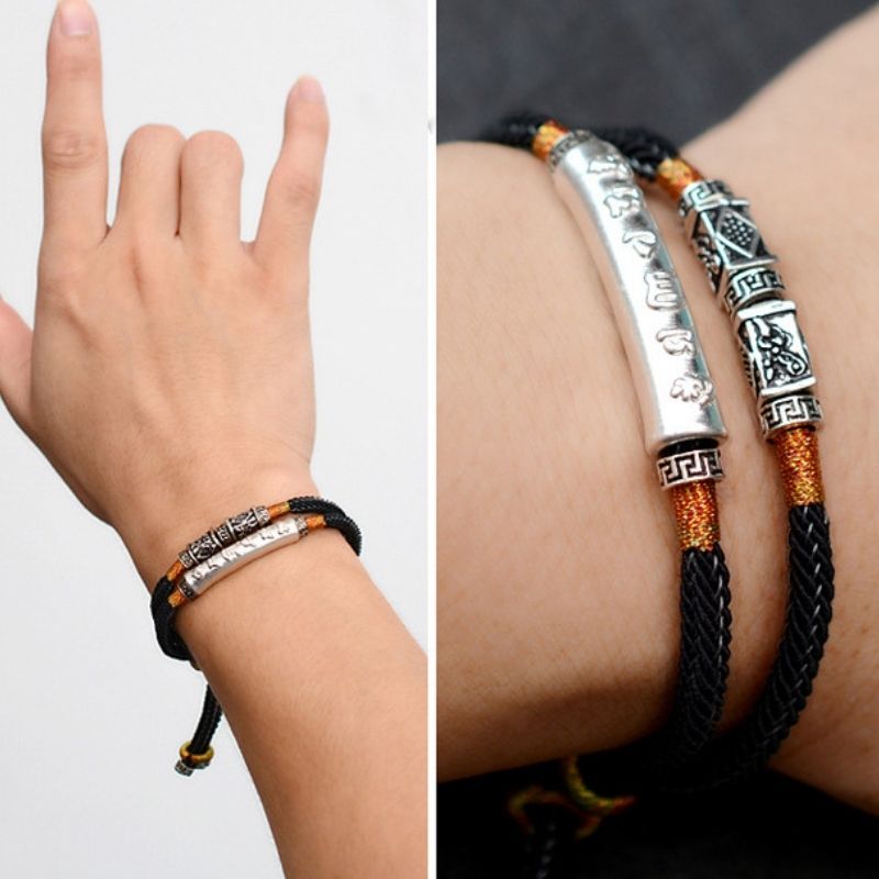 Double bracelet avec mantra tibétain - Karma et Moi