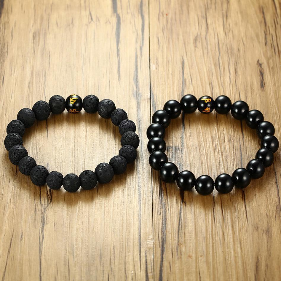 Ensemble de bracelets en agate et en pierre de lave pour renforcer l'ancrage - Karma et Moi