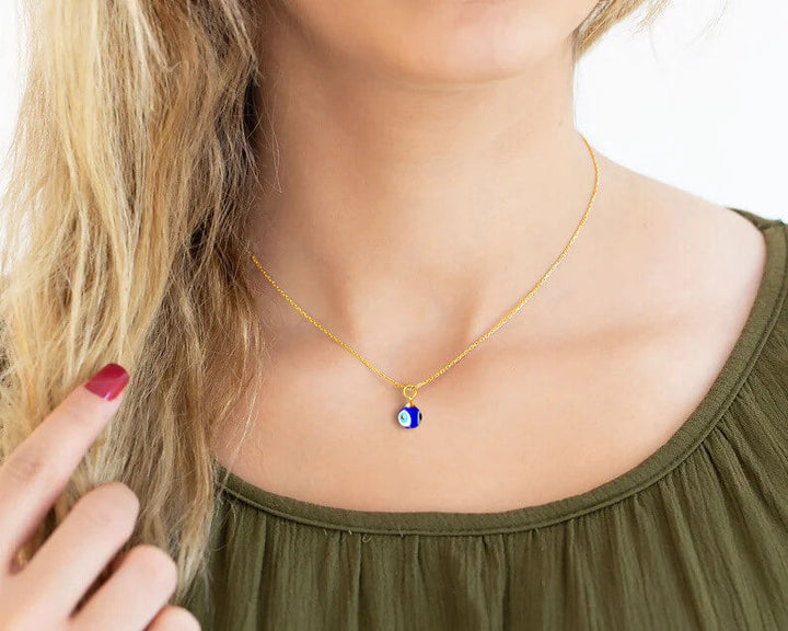 Collier bleu de protection contre le mauvais œil - Karma et Moi