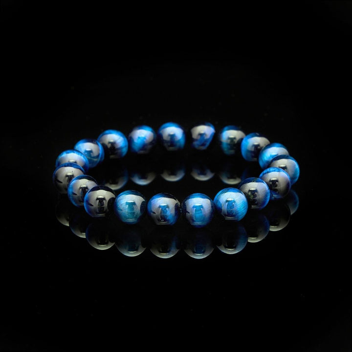 Bracelet en œil de tigre bleu - Karma et Moi