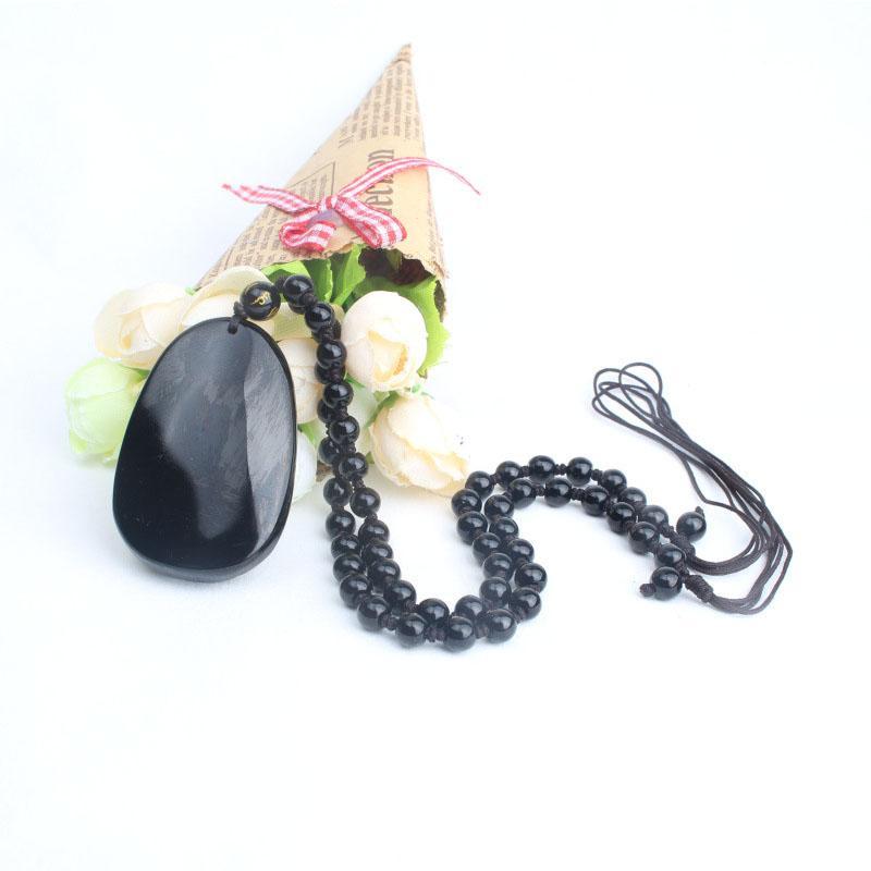 Collier de Bouddha en obsidienne noire - Protection et courage - Karma et Moi