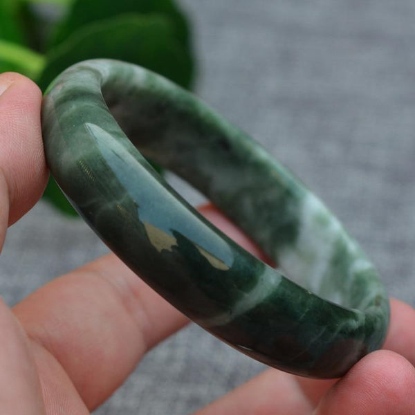 BRACELET ARGENT 925 AVEC JADE VERT ET CAMÉE SARDONIQUE - Longueur 19cm, Semi-rigide, Neuf étiqueté